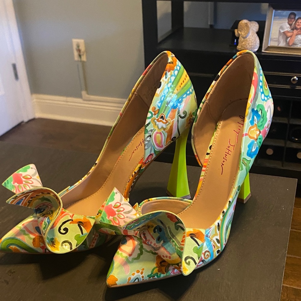 Betsey Johnson Multicolor Ruffle Pointed-Toe Heels
